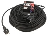 Prelungitor alimentare 3x2,5mm2 KEL 50m 16A cu 1 priză negru
