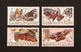 Cehoslovacia 1987 - Set Complet de 4 Mărci Poștale Gravate "Fluturi din Europa Centrală / Entomologie" (Butterflies / Moths) - Cod: -A992