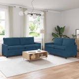 vidaXL Set de canapea 2 pcs albastru Catifea 3417153