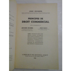 PRINCIPES DE DROIT COMMERCIAL - JEAN ESCARRA - Paris, 1934