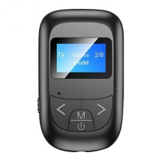 Receptor Transmitator Bluetooth Techstar&reg; T14, Bluetooth 5.0, Microfon Incorporat, Ecran LCD, AUX, Acumulator Incorporat, Control Media, HandsFree, Mi