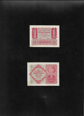 Set Austria 1 + 2 kronen 1922 foto