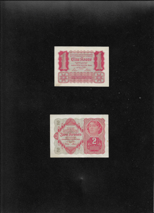 Set Austria 1 + 2 kronen 1922