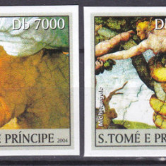 DB1 Sao Tome Principe 2004 Arta Pictura Michelangelo 4 v. MNH ndt. a