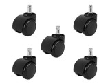 Set 5 roti pentru scaun de birou, universale, silentioase, negre