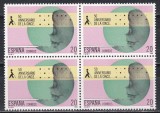 Spania 1988 -50 de ani a Organizației Naționale pentru Nevăzători, Bloc de 4,MNH