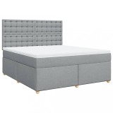 Cumpara ieftin Pat continental, gri deschis, 180x200 cm, material textil