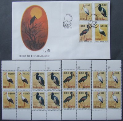 NAMIBIA-- PASARI-4 V.In bloc de 4.+ 1 FDC-MNH**NAM 04 foto