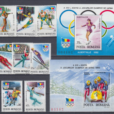 ROMANIA 1992 LP 1274 LP 1275 LP 1276 J.O.ALBERTVILLE SERIE+COLITE MNH