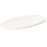 Cumpara ieftin Blat de masă, alb, 70x35x2,5 cm, lemn masiv de pin, oval