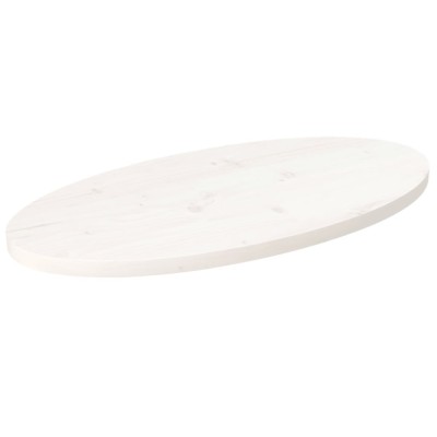 vidaXL Blat de masă, alb, 70x35x2,5 cm, lemn masiv de pin, oval 824316 foto