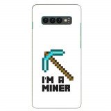 Husa compatibila cu Samsung Galaxy S10 Plus Silicon Gel Tpu Model Minecraft Miner