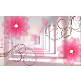 Tablou canvas Flori roz prin tunel, 45 x 30 cm