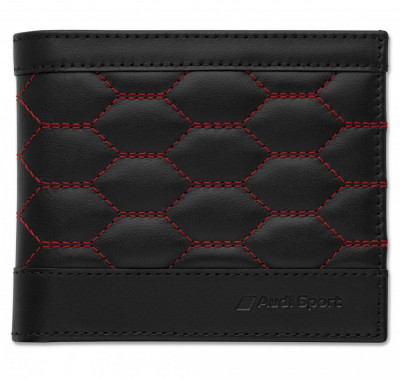 Portofel Barbati Oe Audi Sport Protectie RFID Piele Naturala Negru / Rosu 3152201200 foto