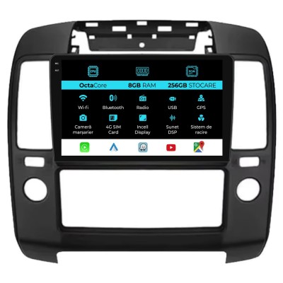 Navigatie Dedicata Nissan Navara (2004-2010), 9Inch, 8Gb Ram, 256Gb Stocare, Carplay foto