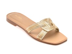 Papuci ALDO aurii, EROK 962, din piele ecologica