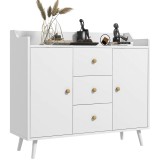Bufet HOMCOM Alb 90x80 PAL-Pin | Aosom Romania