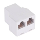Adaptor RJ45 8P8C mama - 2x RJ45 8P8C mama alba