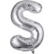 Balon Folie Litera S Argintiu - 100 cm