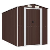Cumpara ieftin Sopron de gradina, maro inchis, 192x357x223 cm, otel galvanizat