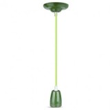 Pendul tavan portelan soclu E27 - verde, V-TAC