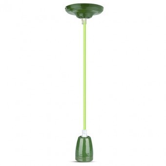 Pendul tavan portelan soclu E27 - verde