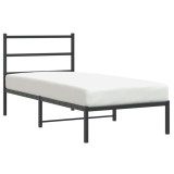 Cumpara ieftin Cadru pat metalic cu tablie, negru, 90x200 cm