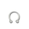 Piercing Ureche Potcoava - TITAN - argintie bile - 1.2x12x3/3