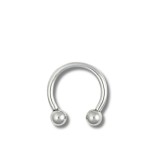 Piercing Ureche Potcoava - TITAN - argintie bile - 1.2x10x3/3