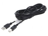 Cablu USB 2.0 A la B aurit 3m negru