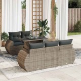 Gossi set mobilier gradina cu perne, 6 piese, gri, poliratan