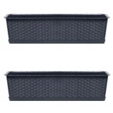 Cumpara ieftin Jardiniera decorativa, Ratolla Case P, antracit, set 2 buc, 68.5x17.3x15 cm