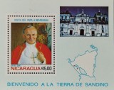 BC167, Nicaragua 1983, colita Papa Ioan Paul al II-lea
