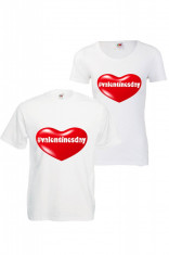 PACHET 2 TRICOURI CUPLU &amp;quot;#VALENTINESDAY&amp;quot;, tricouri mesaje indragostiti foto