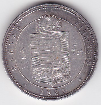 UNGARIA 1 Forint 1881 foto