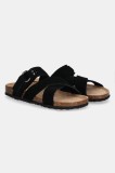 Answear Lab papuci din piele femei, culoarea negru