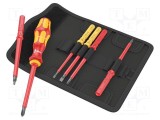 Kit șurubelnițe izolate 1kVAC WERA cu etui pătrat și Phillips