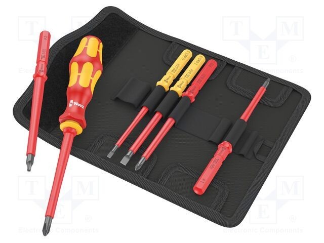 Kit șurubelnițe izolate 1kVAC WERA cu etui pătrat și Phillips
