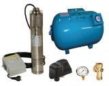 Kit complet sistem hidrofor, pompa submersibila SUMOTO ONKM150/80, rezervor de 80 litri cu manometru, presostat, racord 5 cai, manometru, SM0071/80M