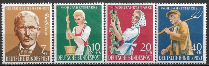 B2284 - Germania RF 1958 - Timbre ajutor 4v.neuzat,urme de sarniera