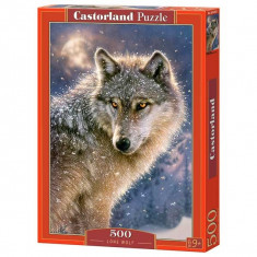 Jucarie Puzzle Lupul Singuratic Lone Wolf 500 pcs Castorland foto