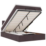 Cumpara ieftin Pat otoman cu saltea tesatura maro inchis 120x200 cm