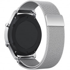 Curea ceas Smartwatch Samsung Galaxy Watch 4, Watch 4 Classic, Gear S2, Silver Milanese Loop, iUni 20 mm Otel Inoxidabil foto