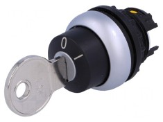 Comutator Rotativ cu Cheie 22mm Negru