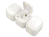 Conector alimentare AC Schuko 2P+PE 16A 250V - Alb, pentru perete