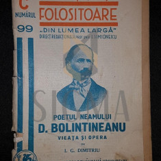 DIMITRIU I. G. "POETUL NEAMULUI, D. BOLINTINEANU"