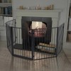 VidaXL Gard de protecție din oțel pentru șemineu, Negru 242684