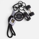 Breloc decorativ cu tematică fitness, Negru, Set 3 buc, CMCLASS