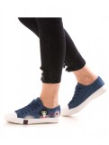 CH2618-444 Tenesi din denim cu imprimeu colorat