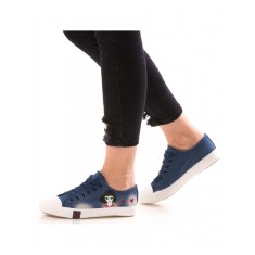CH2618-444 Tenesi din denim cu imprimeu colorat